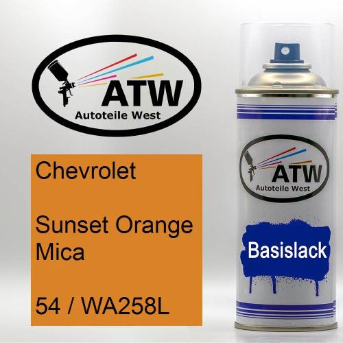 Chevrolet, Sunset Orange Mica, 54 / WA258L: 400ml Sprühdose, von ATW Autoteile West.
